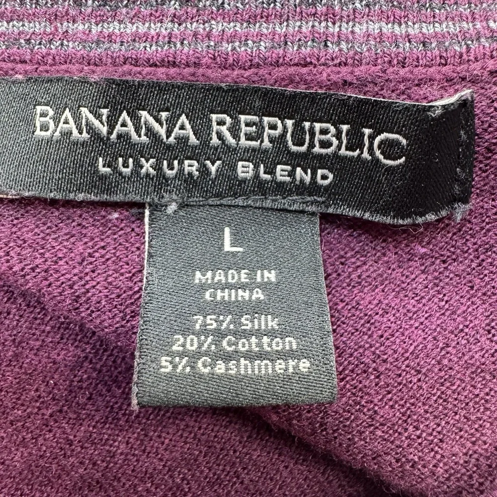 Banana‎ Republic Luxury Silk Cashmere Pullover Sweater Mens Large Soft Preppy